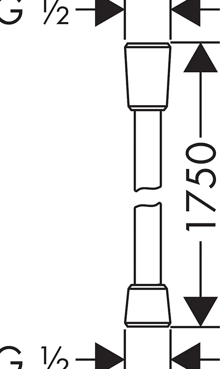Hansgrohe Flexible de douche chromé Isiflex 1m75* Pommeau De Douche, Flexible Et Barre De Douche