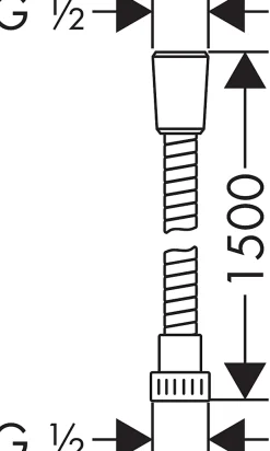 Hansgrohe Flexible de douche Metaflex 1m50* Pommeau De Douche, Flexible Et Barre De Douche