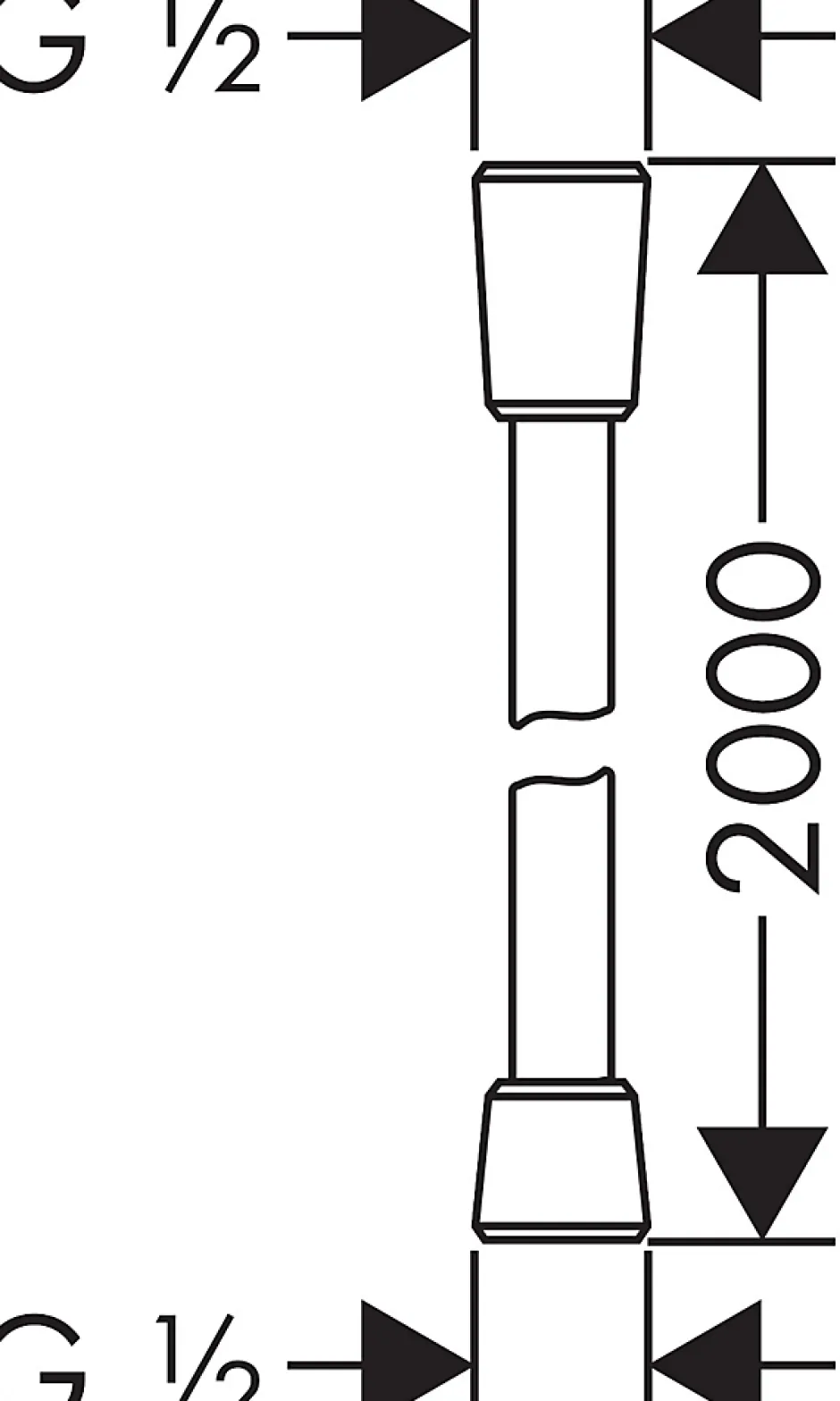 Hansgrohe Flexible de douche longueur 200 cm Isiflex chromé raccordement M 1/2"