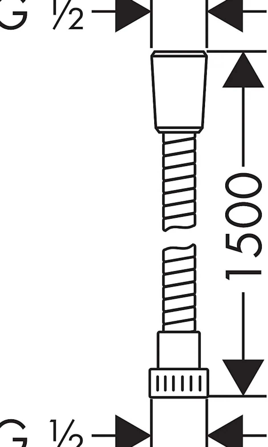 Hansgrohe Flexible de douche 1.5m chrome Metaflex