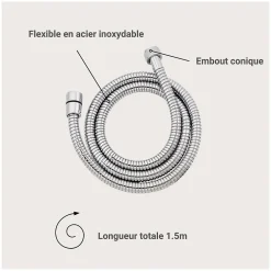 Mob-In Flexible en acier inoxydable AXON* Colonne De Douche Sans Robinetterie