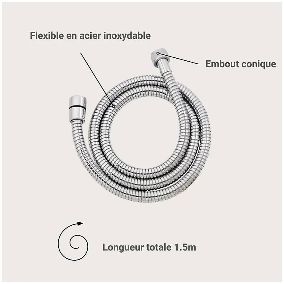 Mob-In Flexible en acier inoxydable AXON* Colonne De Douche Sans Robinetterie