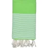 Promolinge Fouta-serviette de plage nid d'abeille coton vert 100 x 200 cm