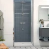 Swiss Aqua Technologies Fusion Porte de douche 100x195cm pivotante anticalcaire avec profilé chrome brillant (SATFUD100NIKA-SET)* Porte De Douche