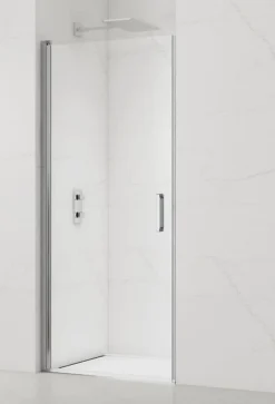 Swiss Aqua Technologies Fusion Porte de douche 100x195cm pivotante anticalcaire avec profilé chrome brillant (SATFUD100NIKA-SET)* Porte De Douche