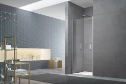 Swiss Aqua Technologies Fusion Porte de douche 100x195cm pivotante anticalcaire avec profilé chrome brillant (SATFUD100NIKA-SET)* Porte De Douche