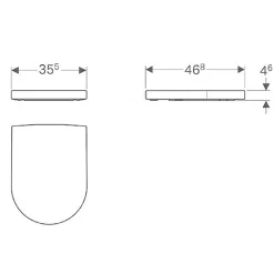 Geberit iCon Abattant softclose pour cuvette suspendue en duroplast, Blanc (500.670.01.1)