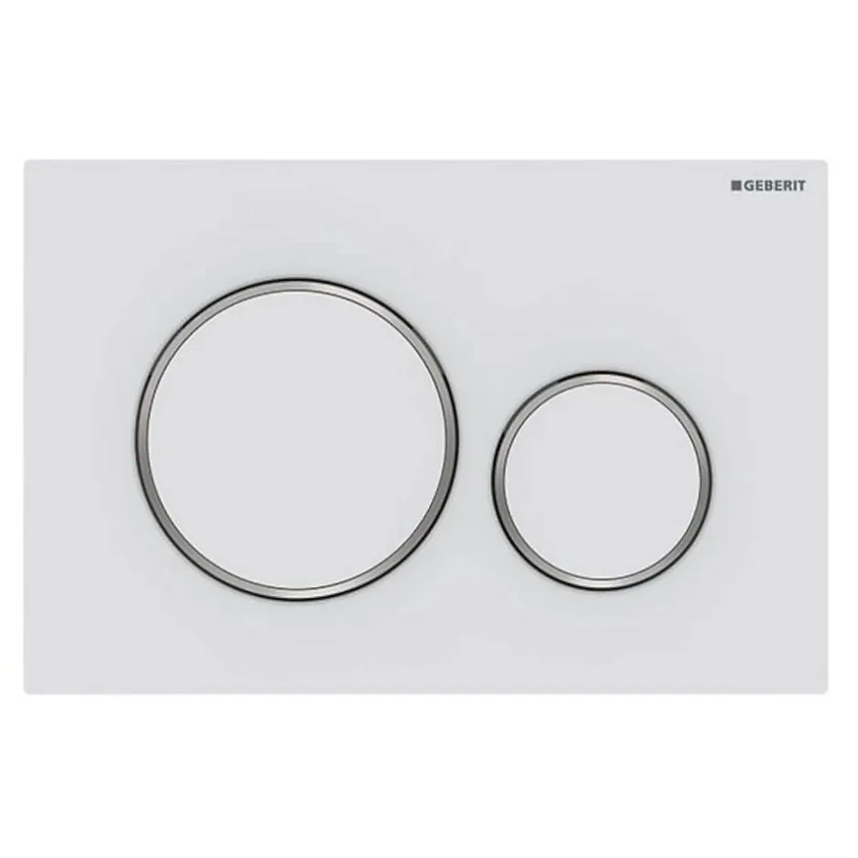 Geberit Sigma20 Plaque de déclenchement double touche, Blanc mat/chrome (115.882.JT.1)* Wc Suspendu