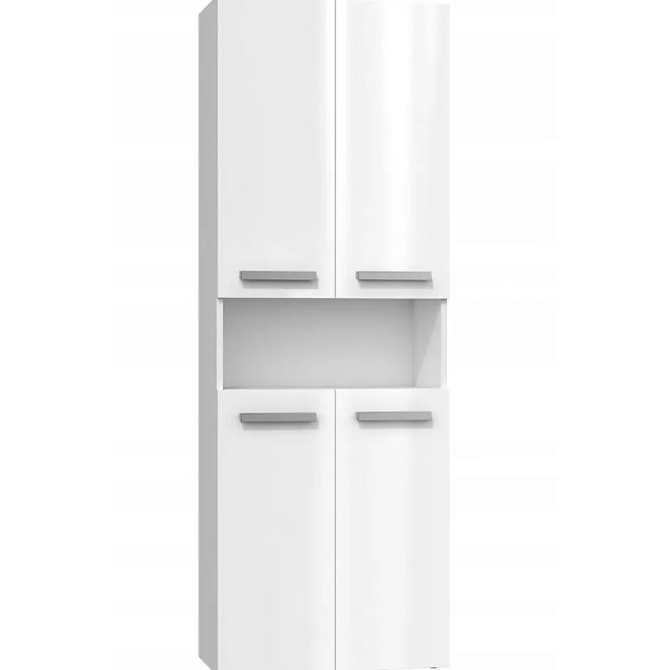Topeshop GLAZE - Armoire de salle de bain avec porte + panier - Style moderne - 174x60x30 cm - Colonne salle de bain* Armoire De Salle De Bains