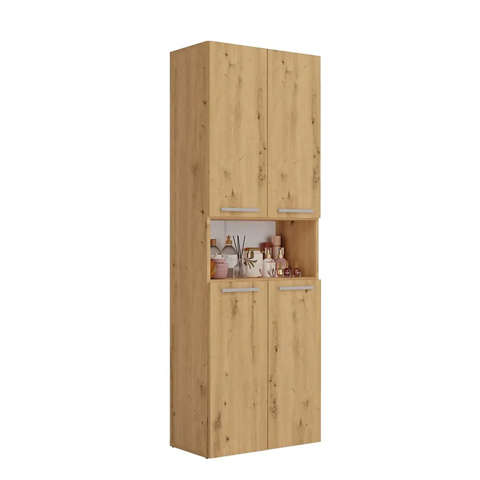 Topeshop GLAZE - Armoire de salle de bain avec panier à ligne - Style moderne - 174x60x30 cm - Colonne sdb* Armoire De Salle De Bains