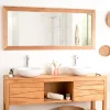 Wanda Collection Grand miroir rectangle en teck massif 160 x 70 cm* Miroir Simple