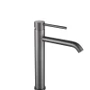 Luxury Bain Grand mitigeur, robinet de lavabo pour salle de bain réhaussé rond design et moderne (Gris brossé) LuxuryBain