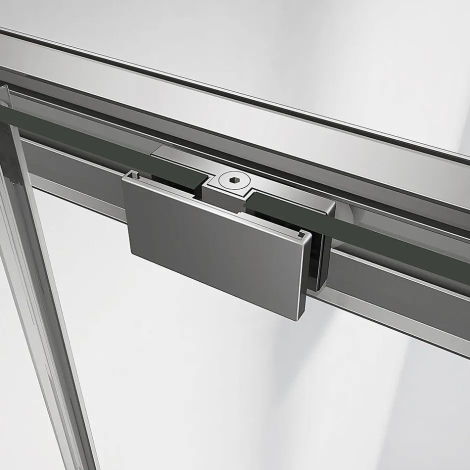 Grand Verre Cabine de douche avec porte coulissante 120x195 et paroi latérale 100x195 profilés chromés* Cabine De Douche
