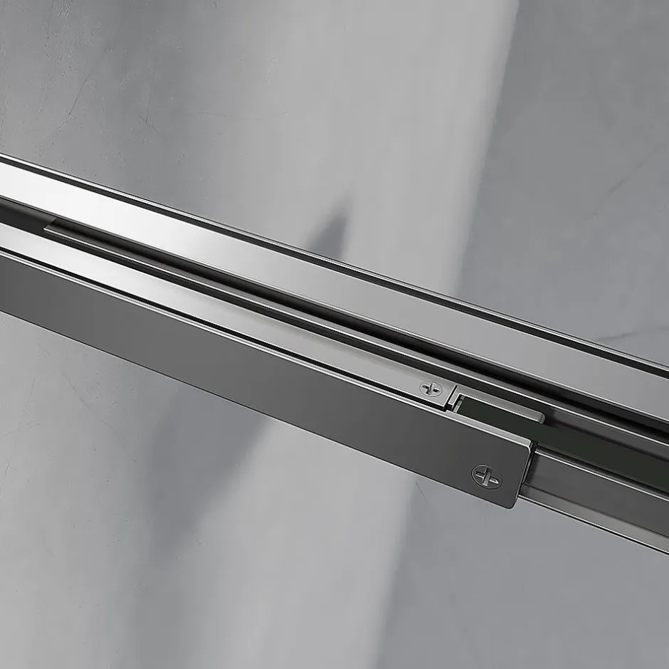 Grand Verre Cabine de douche avec porte coulissante 120x195 et paroi latérale 100x195 profilés chromés* Cabine De Douche