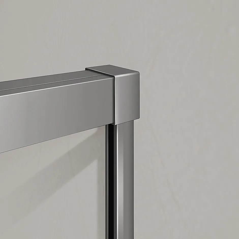 Grand Verre Cabine de douche avec porte coulissante 120x195 et paroi latérale 100x195 profilés chromés* Cabine De Douche