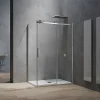 Grand Verre Cabine de douche style industriel avec porte coulissante 160 cm et paroi latérale 80 cm accessoires chromés* Cabine De Douche
