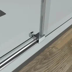 Grand Verre Cabine de douche style industriel avec porte coulissante 160 cm et paroi latérale 80 cm accessoires chromés* Cabine De Douche