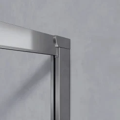 Grand Verre Cabine de douche 100x90 avec ouverture coulissante accès de face profilés chromés