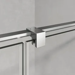 Grand Verre Cabine de douche en verre et aluminium avec porte pivotante ouvrante vers la droite 100x70x195