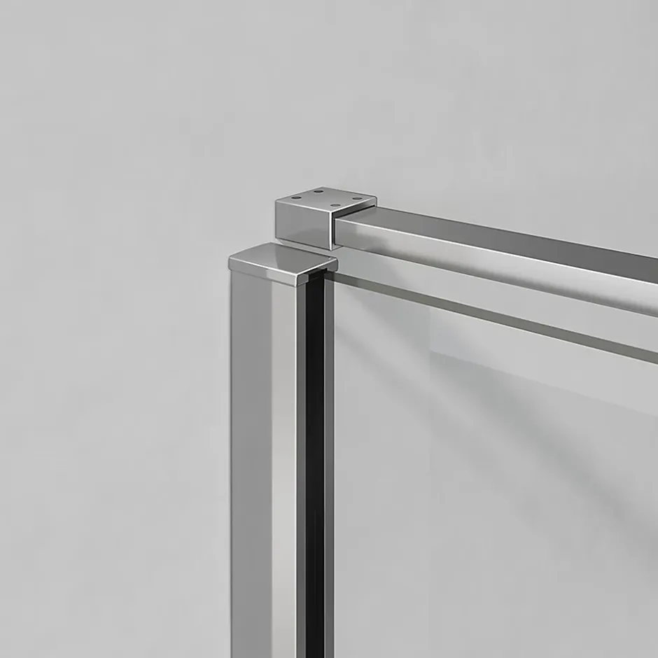 Grand Verre Cabine de douche 90x70 avec porte à charnières en verre 8mm profilés chromé aspect inox
