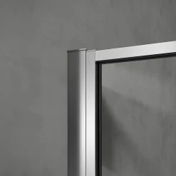 Grand Verre Cabine de douche 100x80 avec profilés en alu chromé à ouverture pivotante avec élément fixe