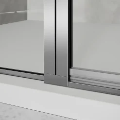 Grand Verre Cabine de douche 100x80 avec profilés en alu chromé à ouverture pivotante avec élément fixe