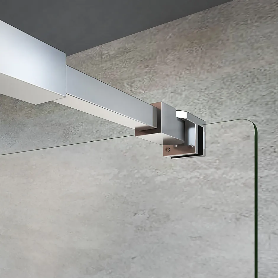 Grand Verre Paroi de douche 80x200 avec barre de stabilisation extensible jusqu'à 120 cm et profilé mural chromé* Paroi De Douche