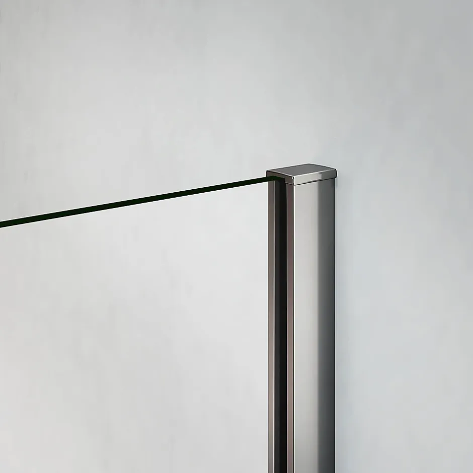Grand Verre Paroi de douche 80x200 avec barre de stabilisation extensible jusqu'à 120 cm et profilé mural chromé* Paroi De Douche