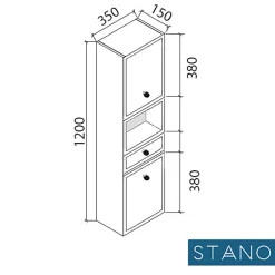 Stano Grande armoire de rangement ARMARIA finition melamine blanc 120 cm