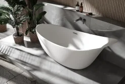 Bernstein Grande Baignoire îlot sabot ovale design acrylique pour salle de bain - Blanc brillant - 190x80x83cm - Garantie 5 ans - SOPHIE