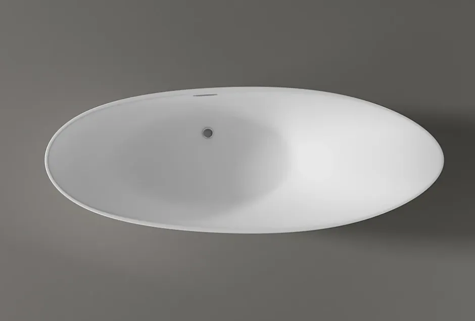 Bernstein Grande Baignoire îlot sabot ovale design acrylique pour salle de bain - Blanc brillant - 190x80x83cm - Garantie 5 ans - SOPHIE