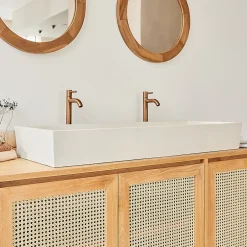 Berah Getah Grande vasque en béton beige 100 cm
