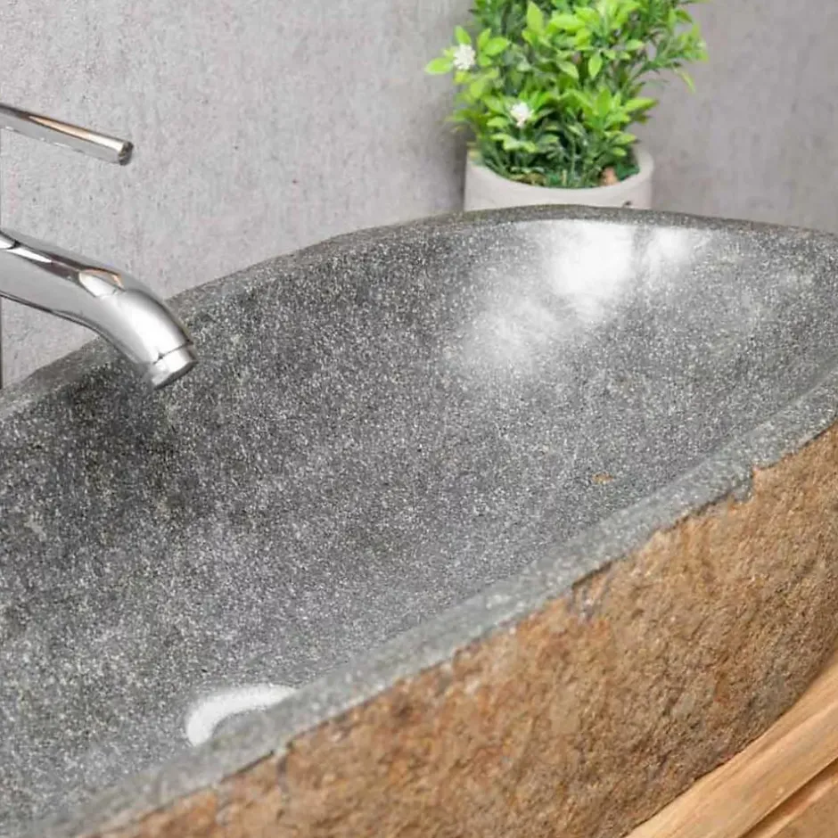 Wanda Collection Grande vasque en galet de rivière 80cm* Vasque À Poser