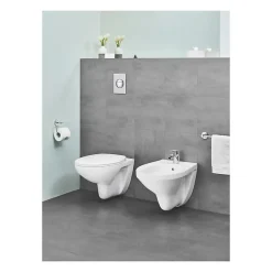 Grohe - Cuvette WC suspendue Bau Ceramic - Porcelaine vitrifiée - Rimless - Chasse 3 6 litres