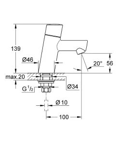 Grohe Concetto Robinet de lave-mains monofluide Taille XS (32207001)