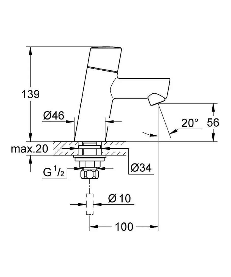 Grohe Concetto Robinet de lave-mains monofluide Taille XS (32207001)