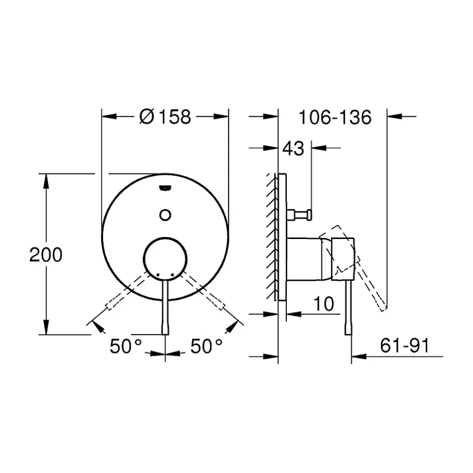 Grohe Essence mitigeur monocommande 2 sorties avec inverseur, cuivre (G24058DA1)* Robinet De Douche