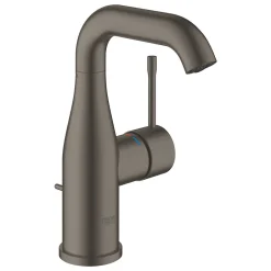 Grohe Essence Mitigeur monocommande taille M avec tirette et vidage, cartouche en céramique, Hard graphite brossé (24173AL1)