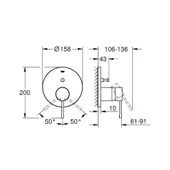 Grohe Essence mitigeur monocommande 2 sorties avec inverseur, gris (G24058A01)