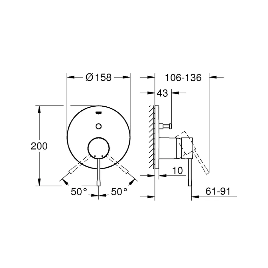 Grohe Essence mitigeur monocommande 2 sorties avec inverseur, gris (G24058A01)