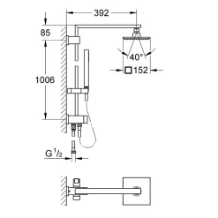 Grohe Euphoria Cube System 150 Système de douche avec inverseur manuel* Colonne De Douche Mécanique