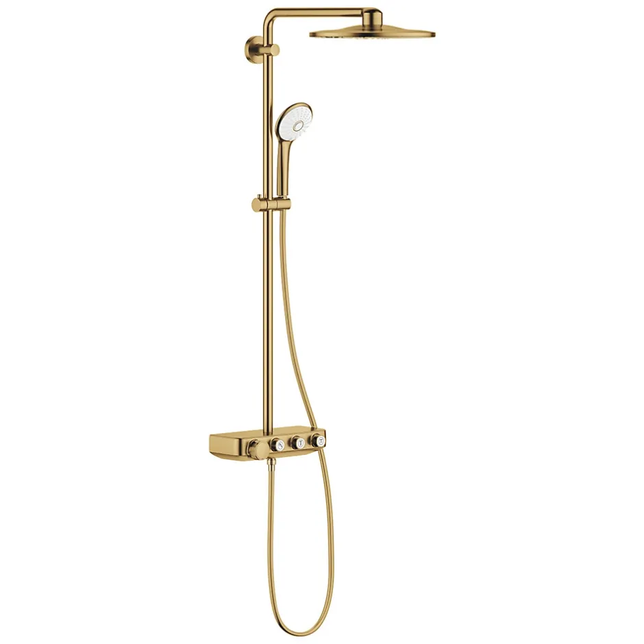 Grohe Euphoria Smartcontrol System 310 Duo, Colonne de douche avec mitigeur thermostatique, Cool Sunrise brossé (26507GN0)* Colonne De Douche Hydromassante