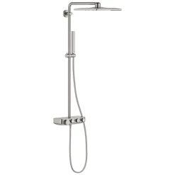 Grohe Euphoria Smartcontrol System 310 Cube Duo, Colonne de douche avec mitigeur thermostatique, Supersteel (26508DC0)* Colonne De Douche Hydromassante