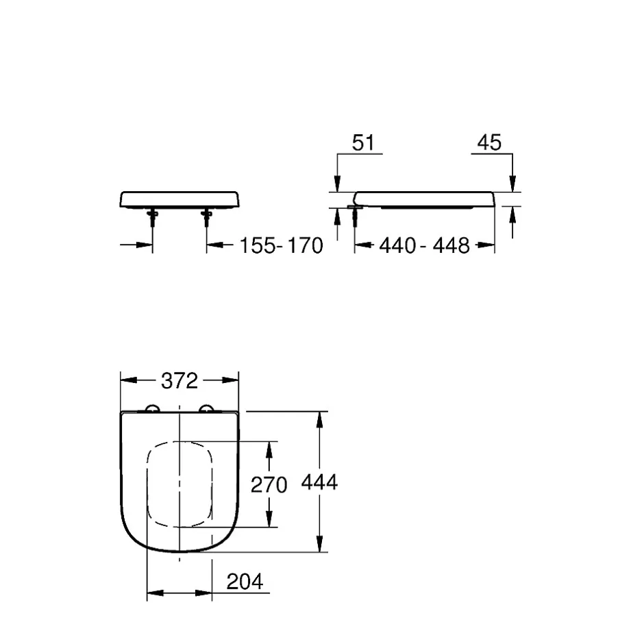Grohe Euro Ceramic Abattant WC déclipsable Duroplast, charnières en acier inoxydable, blanc (G39331002)