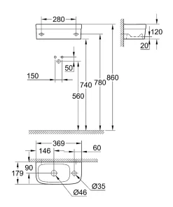 Grohe Euro Ceramic Lave-mains 37x18cm - revêtement PureGuard (3932700H)