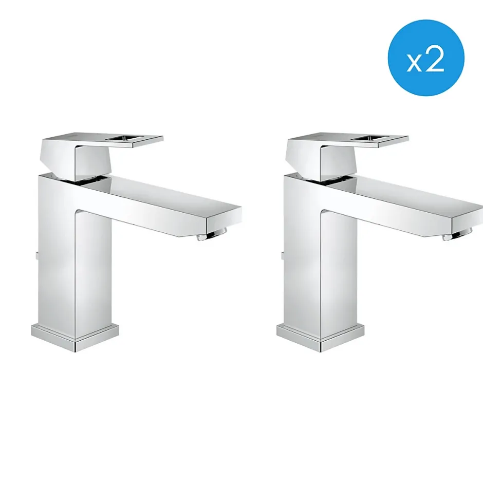 Grohe Eurocube - Lot de 2 mitigeurs monocommande 1/2" LavaboTaille M (23445000-DUO)