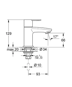 Grohe Eurostyle Cosmopolitan Robinet de lave-mains Taille XS (23039002)* Robinet Lave-Mains