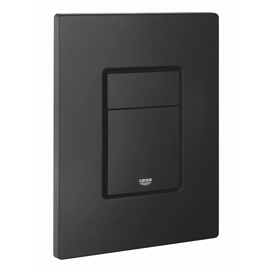 Grohe Even Plaque de commande double touche, Technologie anti-empreintes, Noir mat (38966KF0)