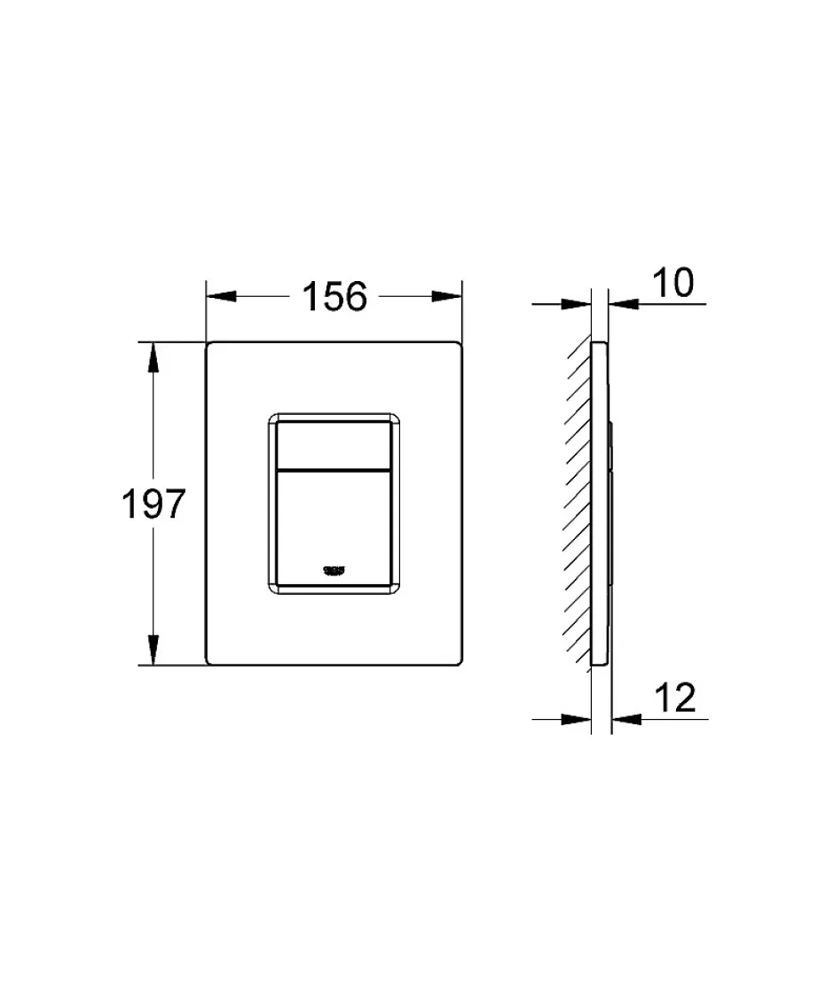 Grohe Even Plaque de commande double touche, Technologie anti-empreintes, Noir mat (38966KF0)