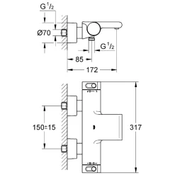 Grohe Grohtherm 2000 Mitigeur thermostatique Bain / Douche 34466001